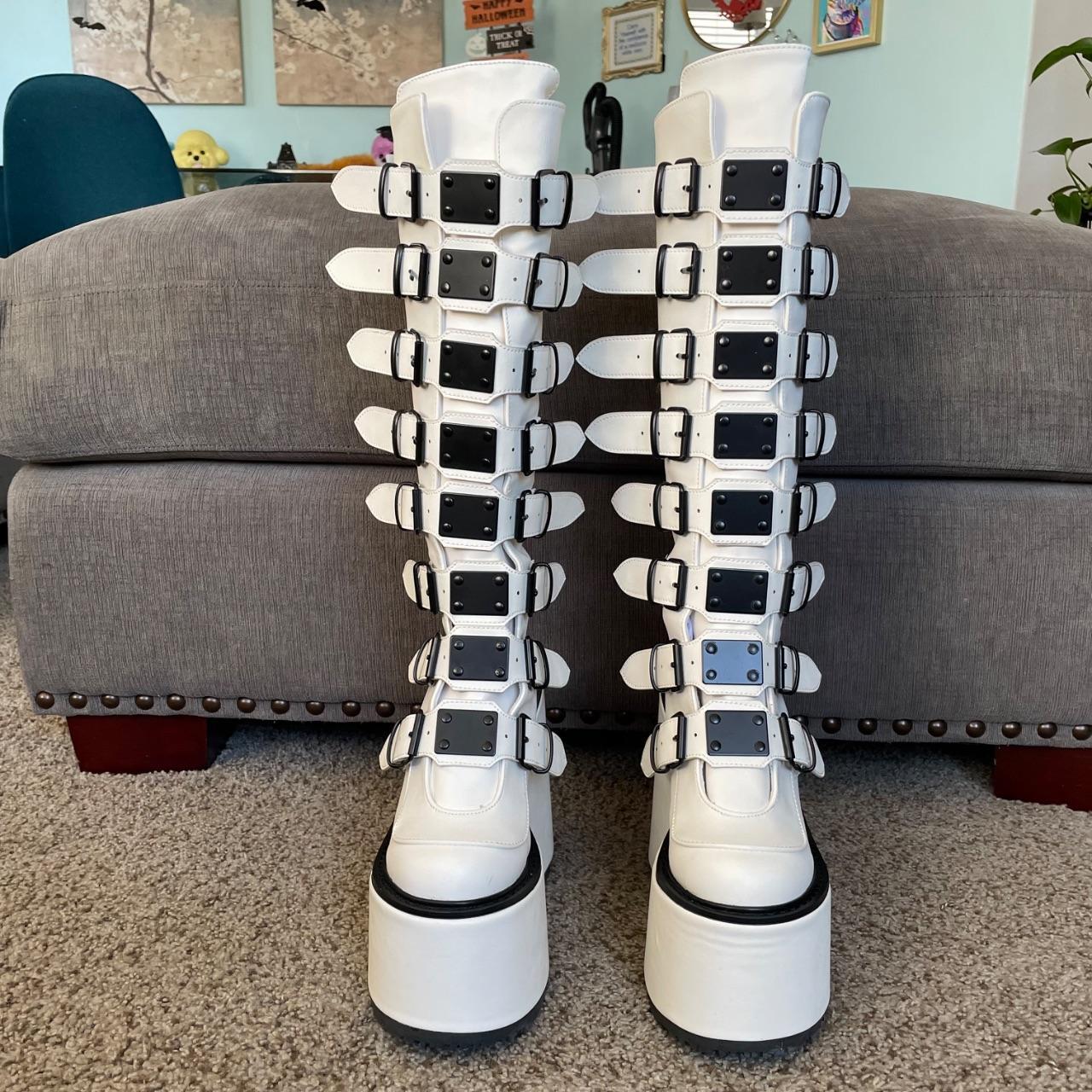 Demonia Women's Knee high Boots - White/Black - U… - image 1