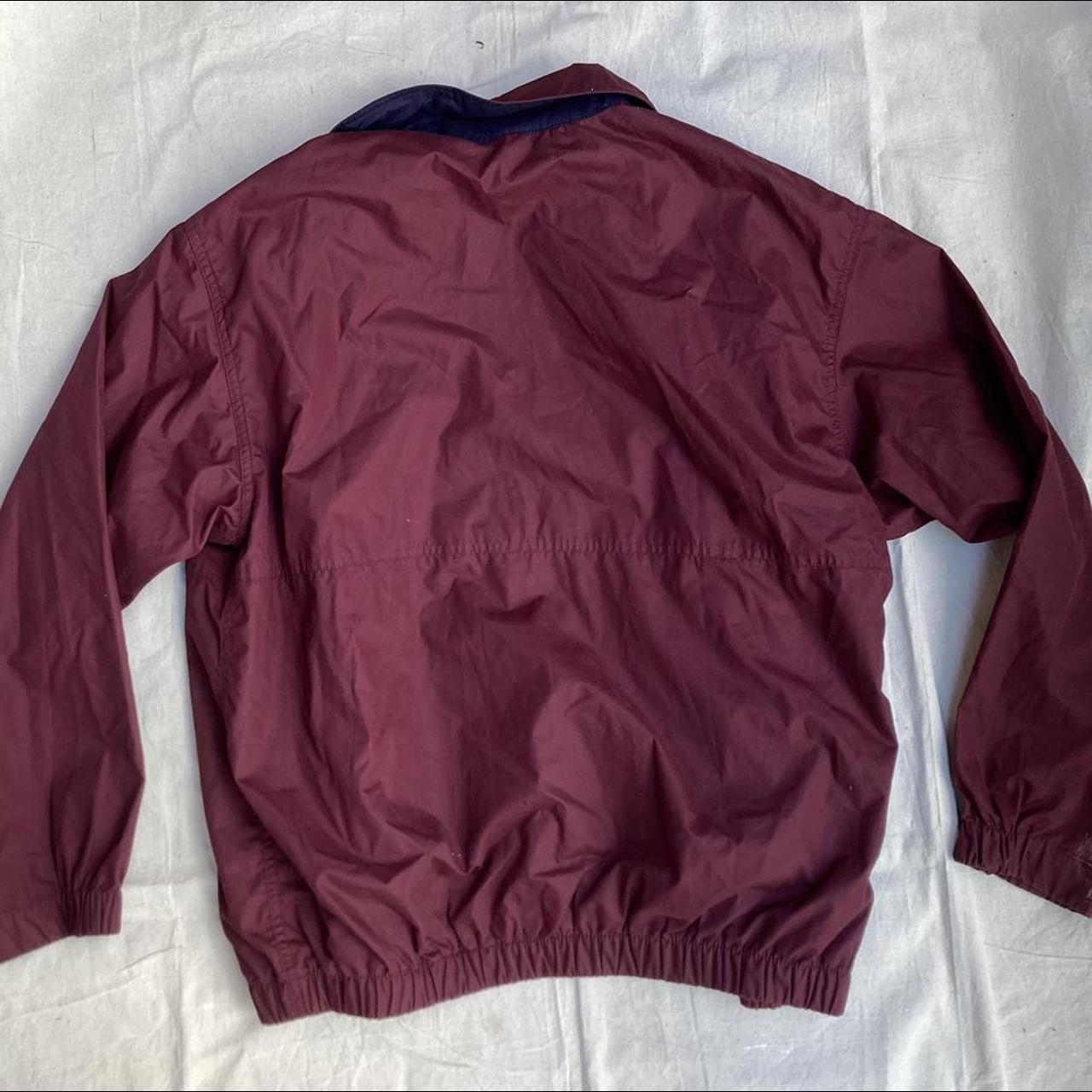 Ralph Lauren Chaps maroon bomber jacket with flannel... - Depop