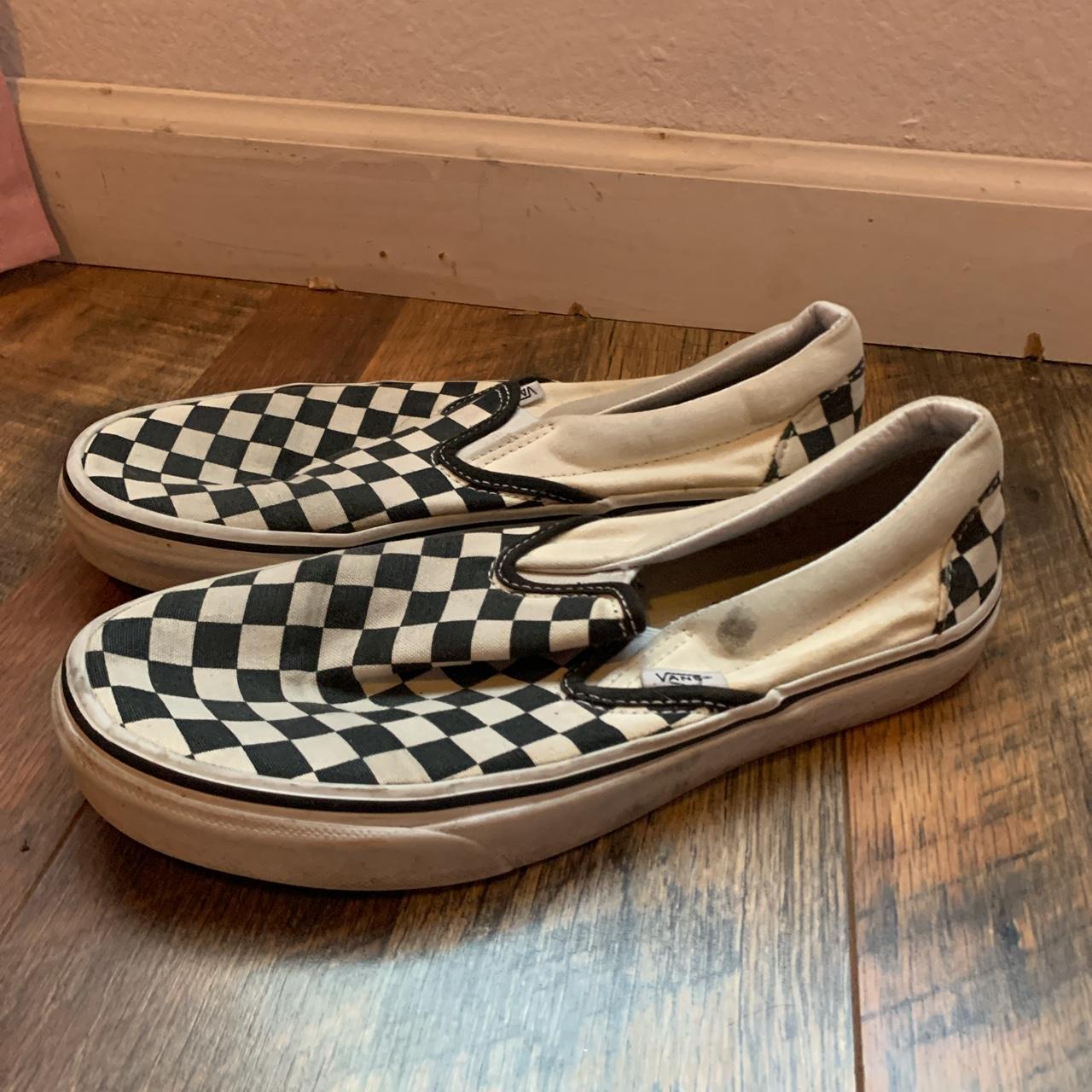 Used checked vans🪩 Still in good condition though! - Depop