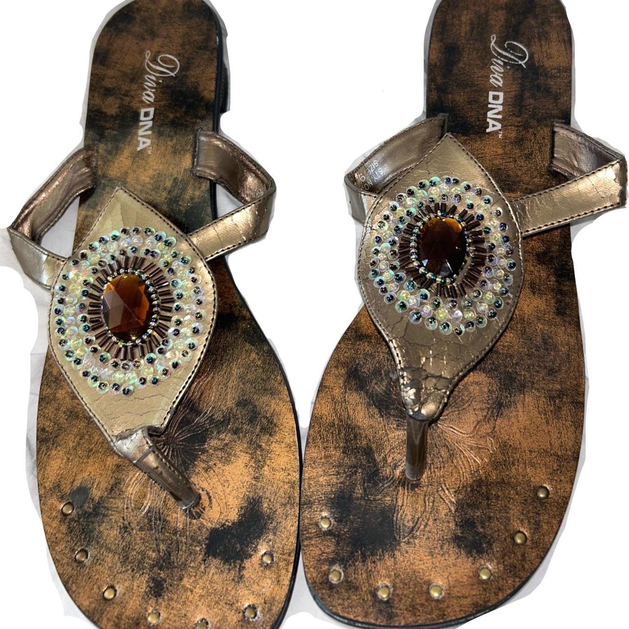 Multi colored hot sale jeweled sandals