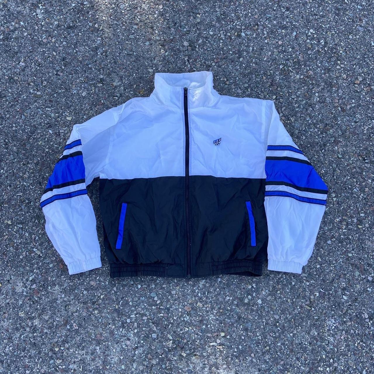 Men's White and Blue Jacket | Depop