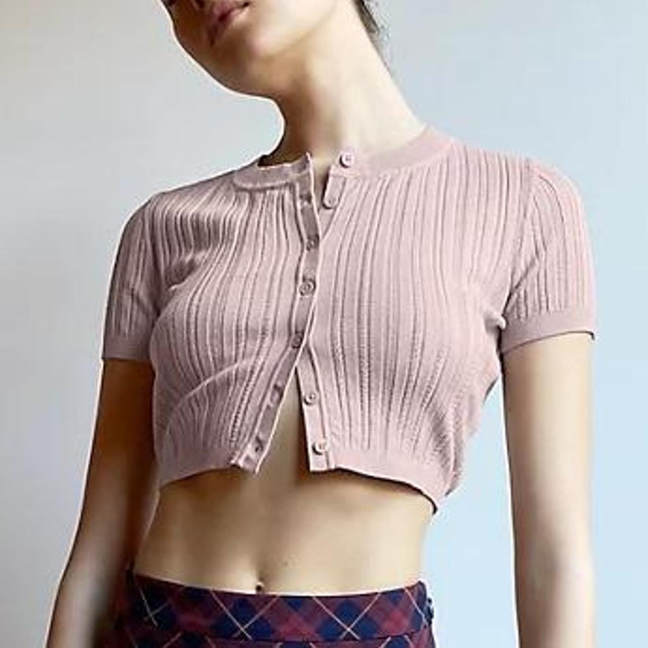 dusty pink short sleeve effie cardigan