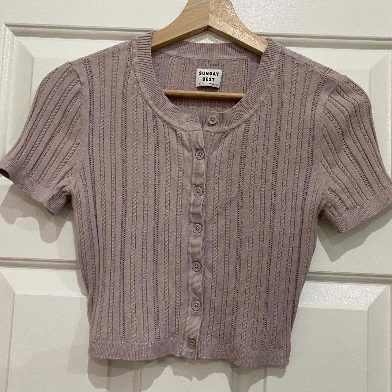 dusty pink short sleeve effie cardigan