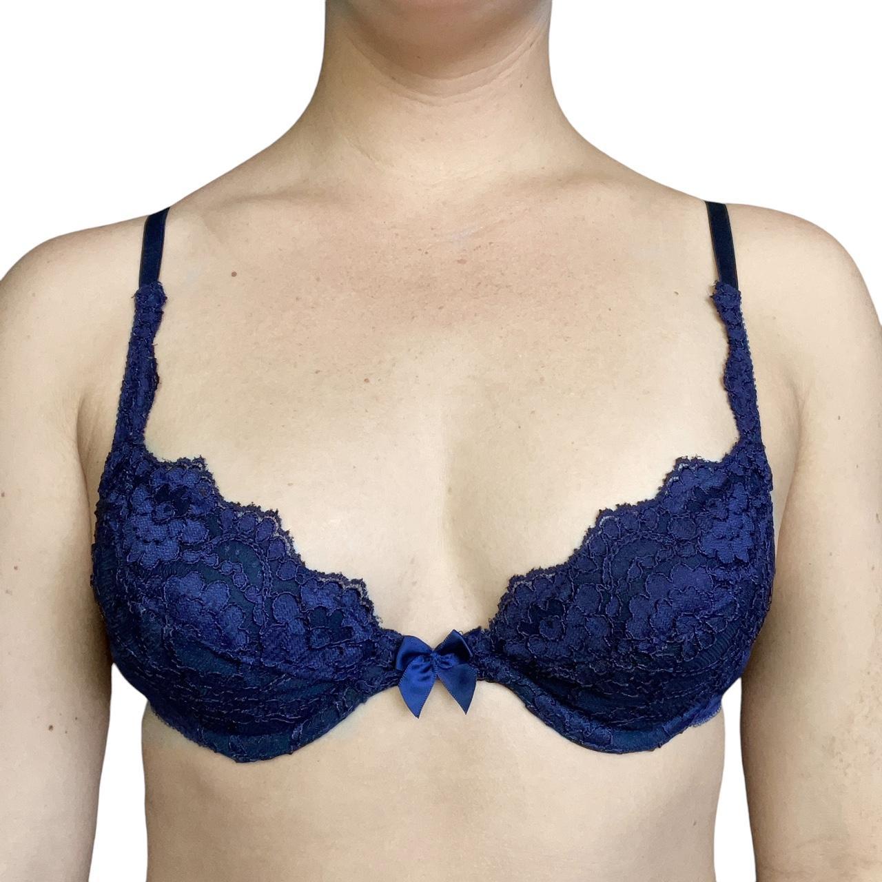 Victoria's Secret very sexy long line blue lace bra - Depop