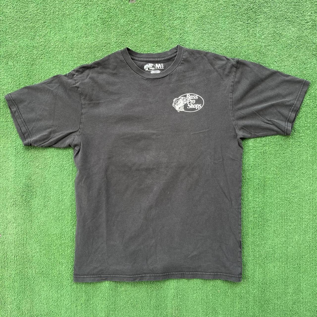 Y2K Bass Pro Shop shirt with a graphic splash on the... - Depop