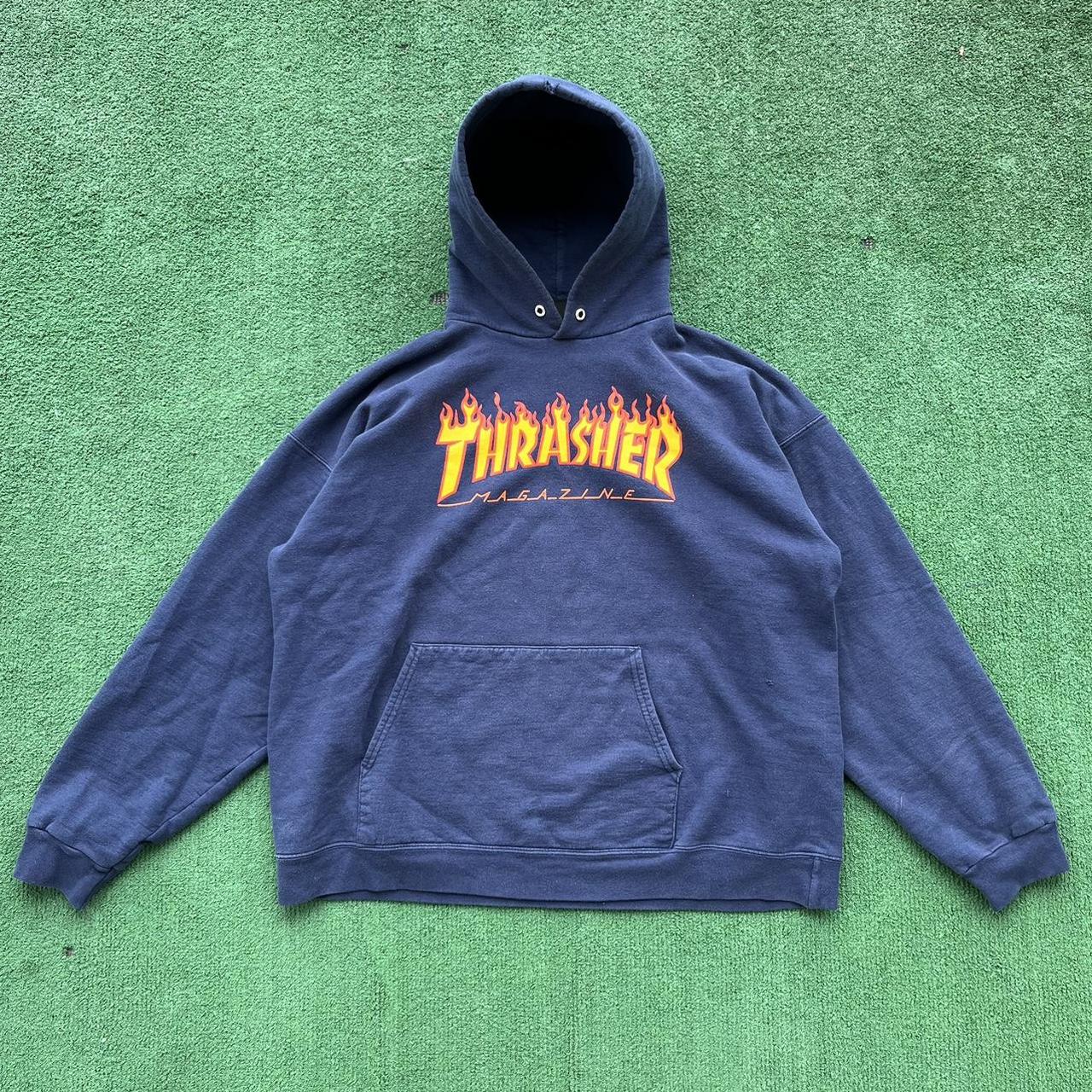 Vintage early 2000s thrasher magazine hoodie size... Depop