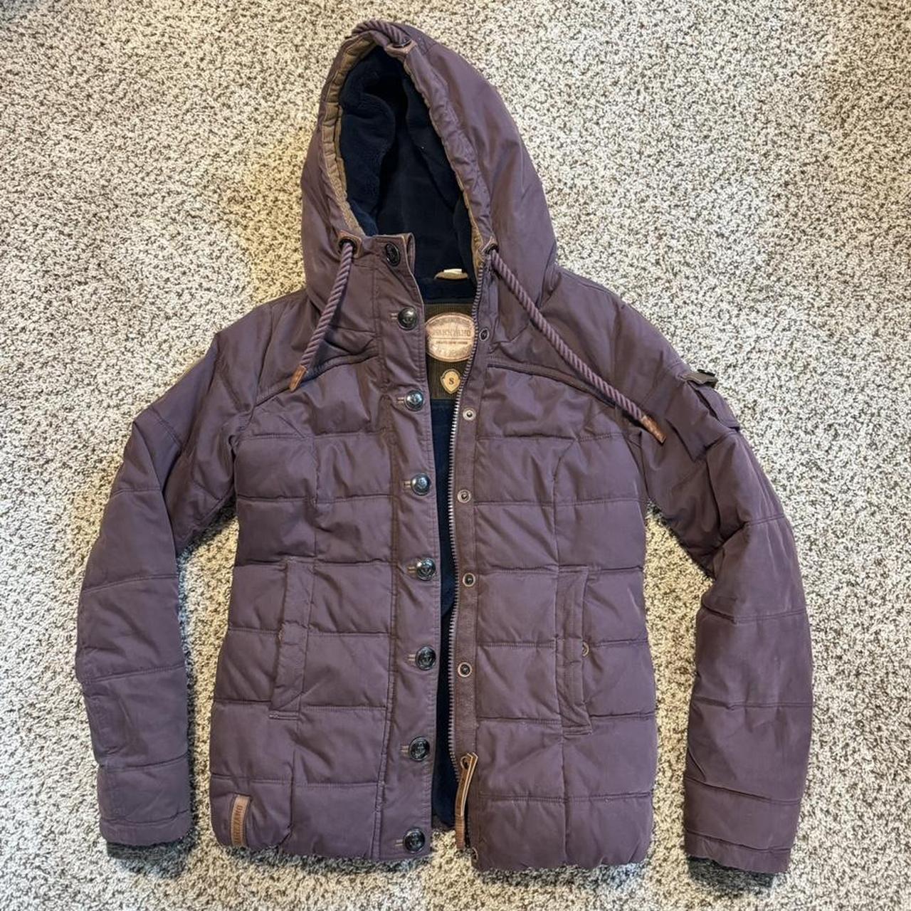 Brown Quilted Soft Fleece Lined Naketano Jacket. Depop