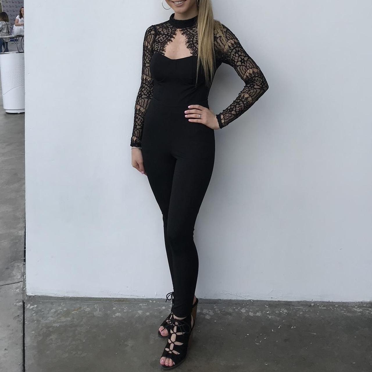 Emy Lace Jumpsuit Black