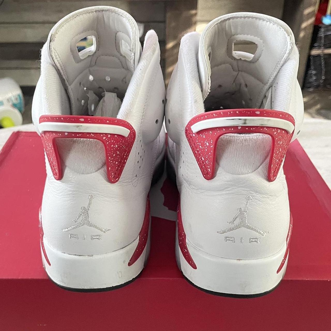 Air Jordan Retro 6 White University Red size... - Depop