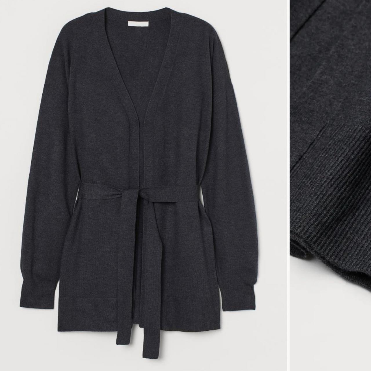 H&M Dark Grey Cardigan with Tie Belt,
