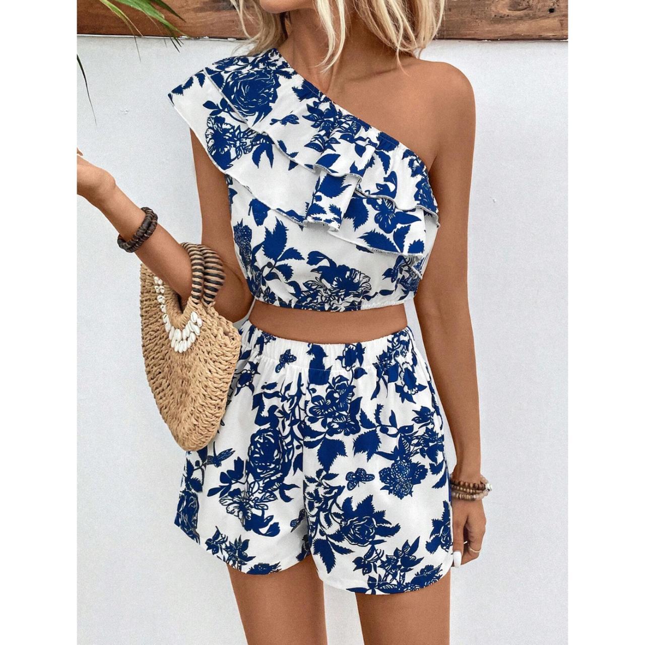 SHEIN Women's Piece Outfit Ruffle Trim Depop