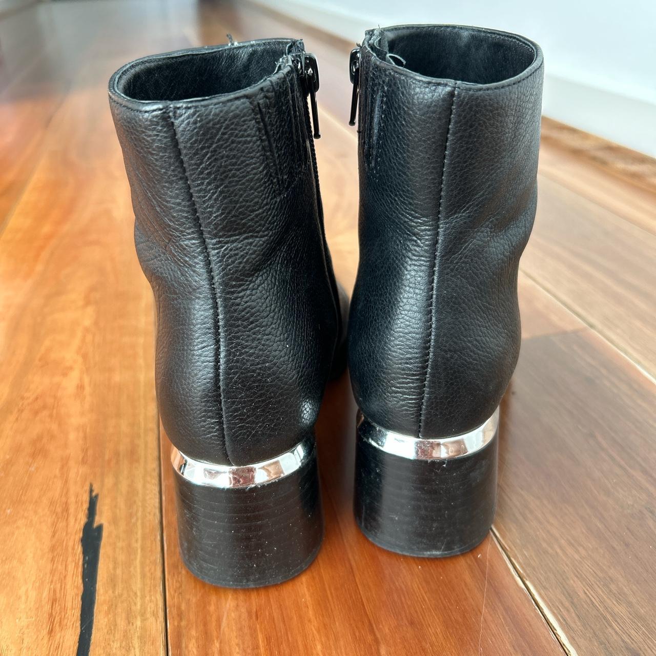 Black ankle boots from jo mercer with silver... Depop