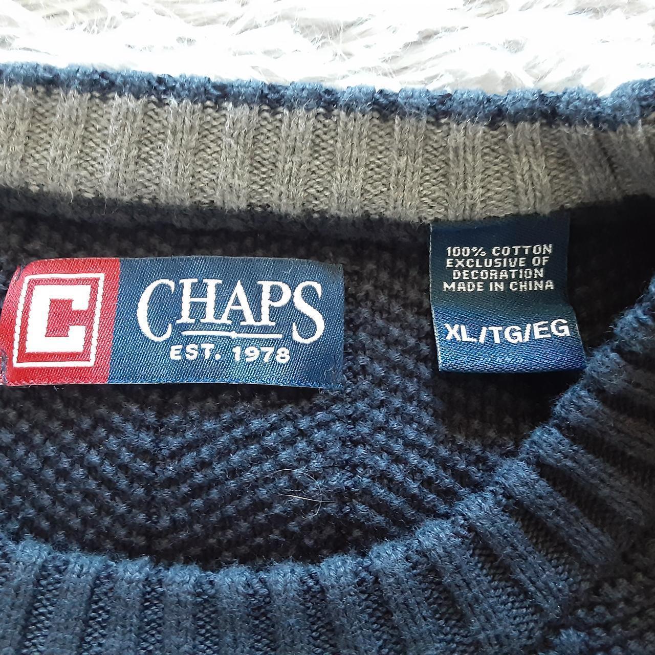 Vintage Chaps Sweater Navy Blue Men's Size XL... - Depop