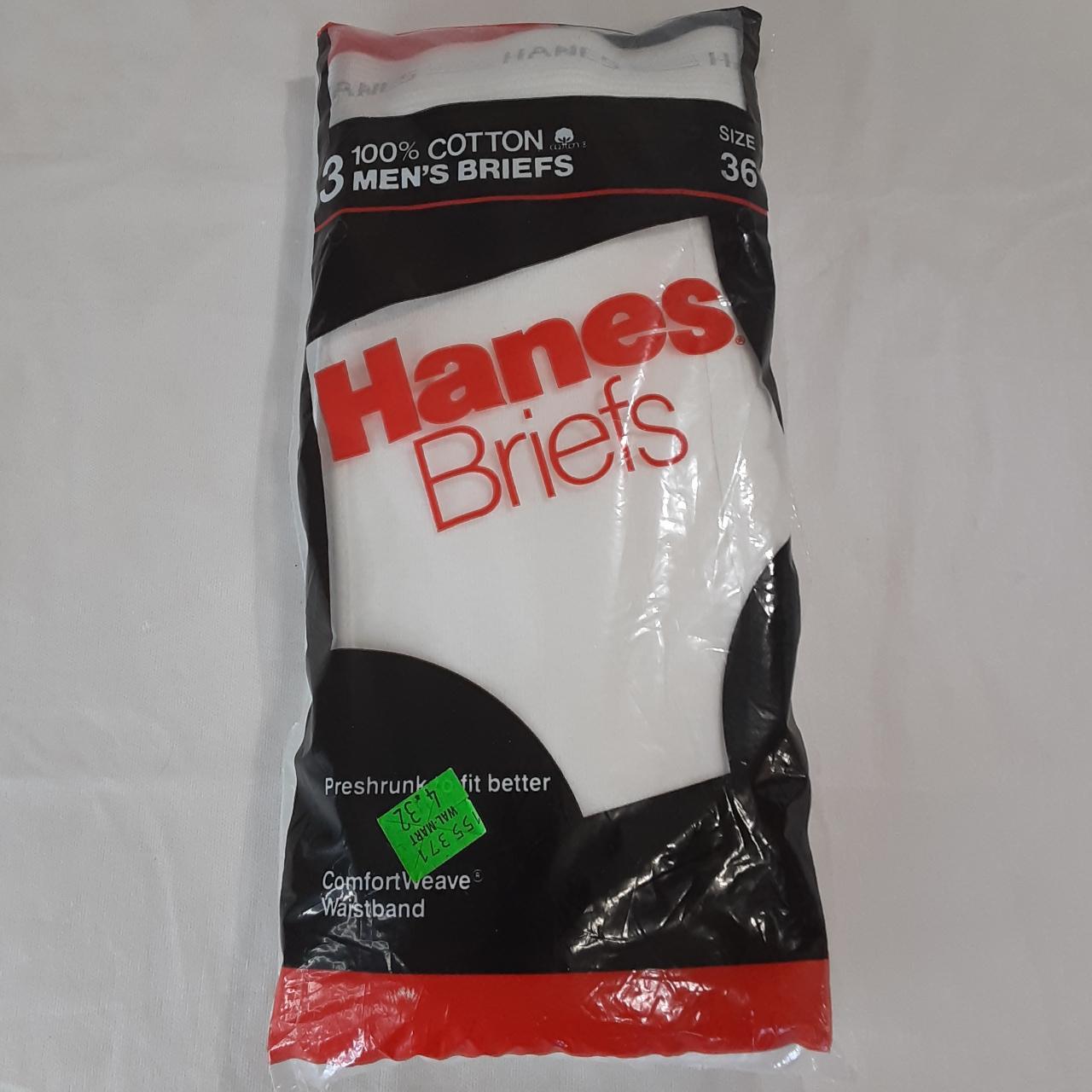 Vintage 1987 Hanes Men's Briefs White Underwear 3 - Depop