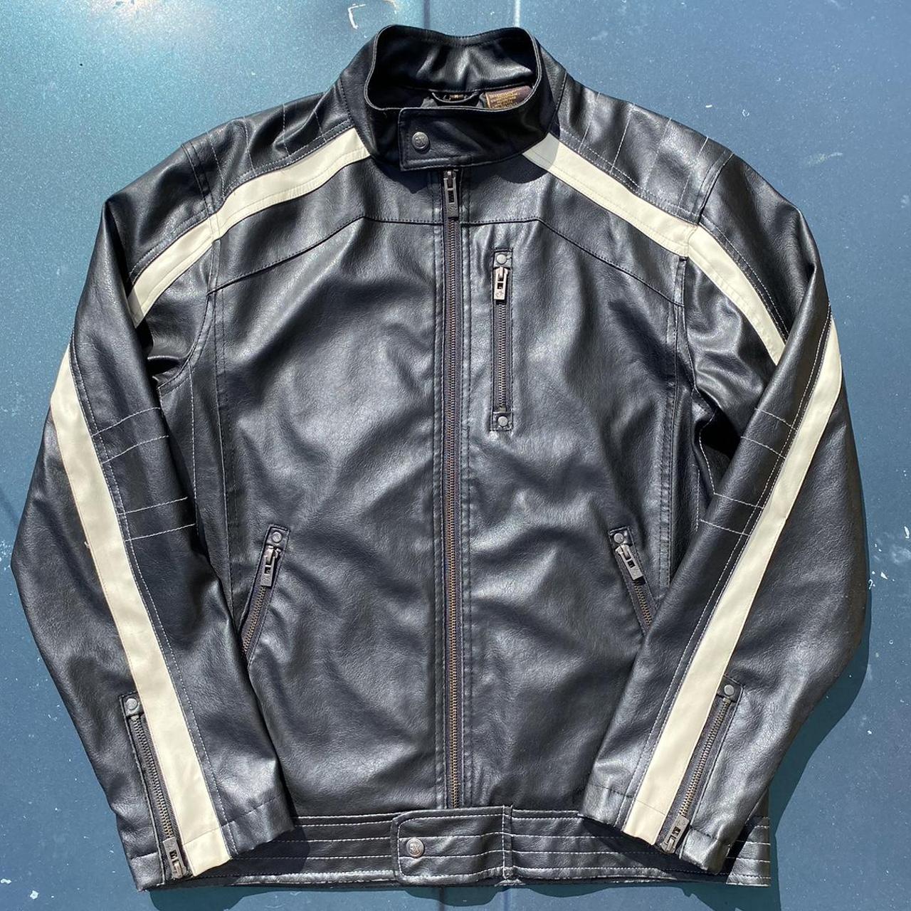 PX Leather Biker Jacket Tag Size:... - Depop