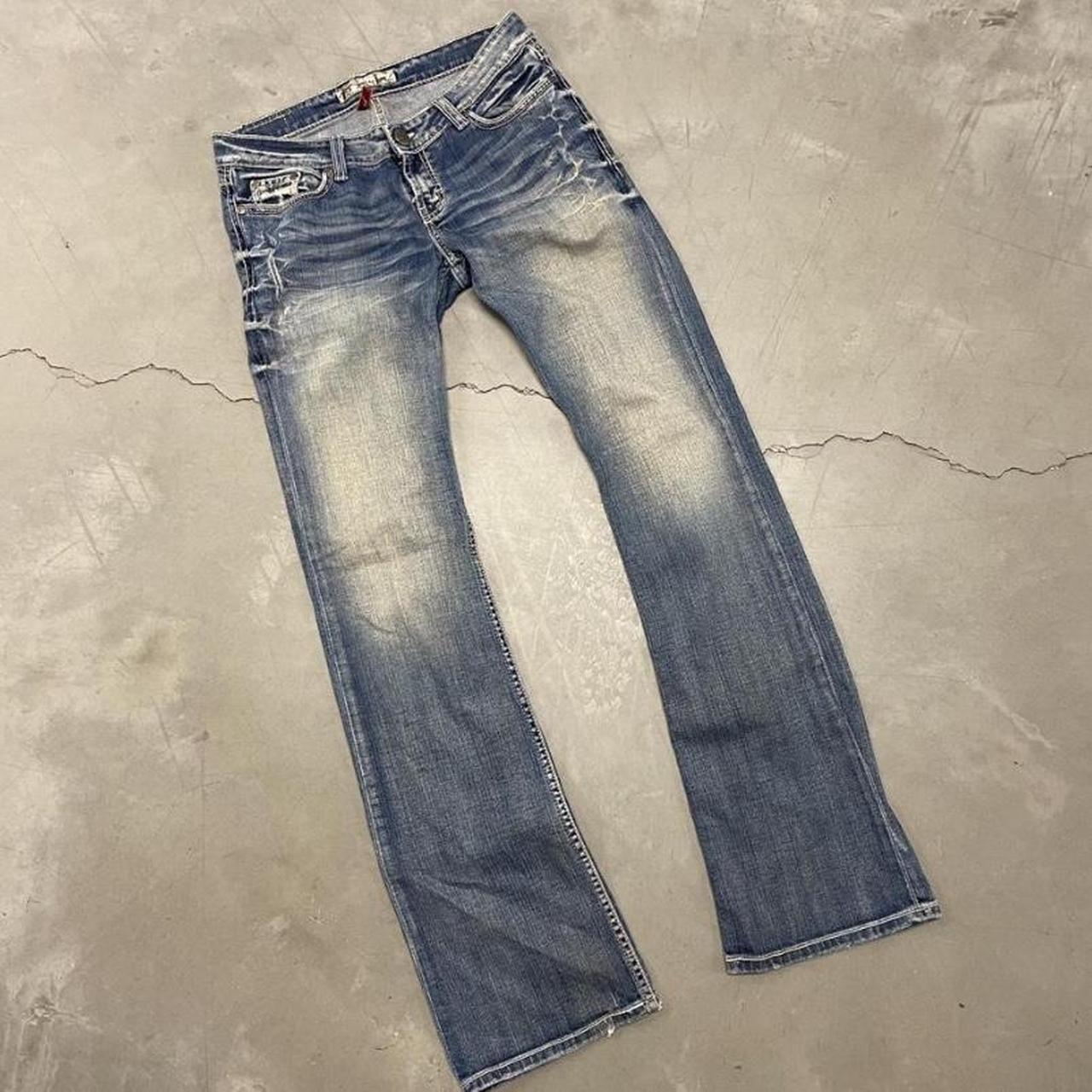 VINTAGE Y2K FADED BUCKLE BOOTCUT JEANS Size Depop