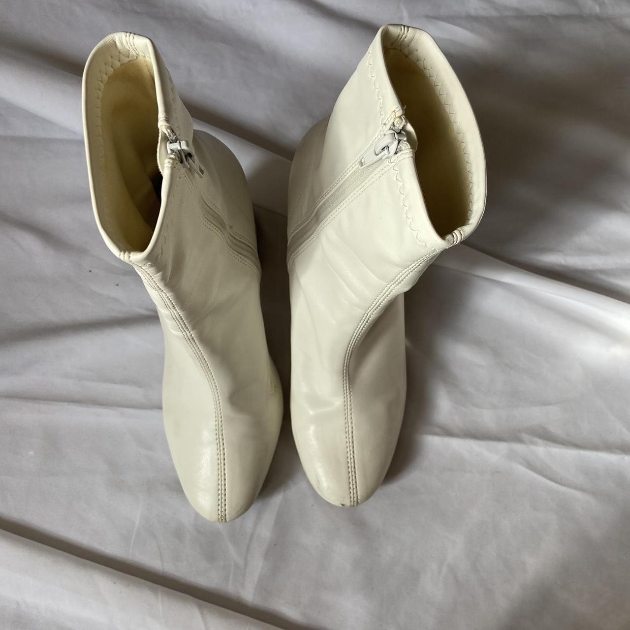 Women's White and Cream Boots Depop