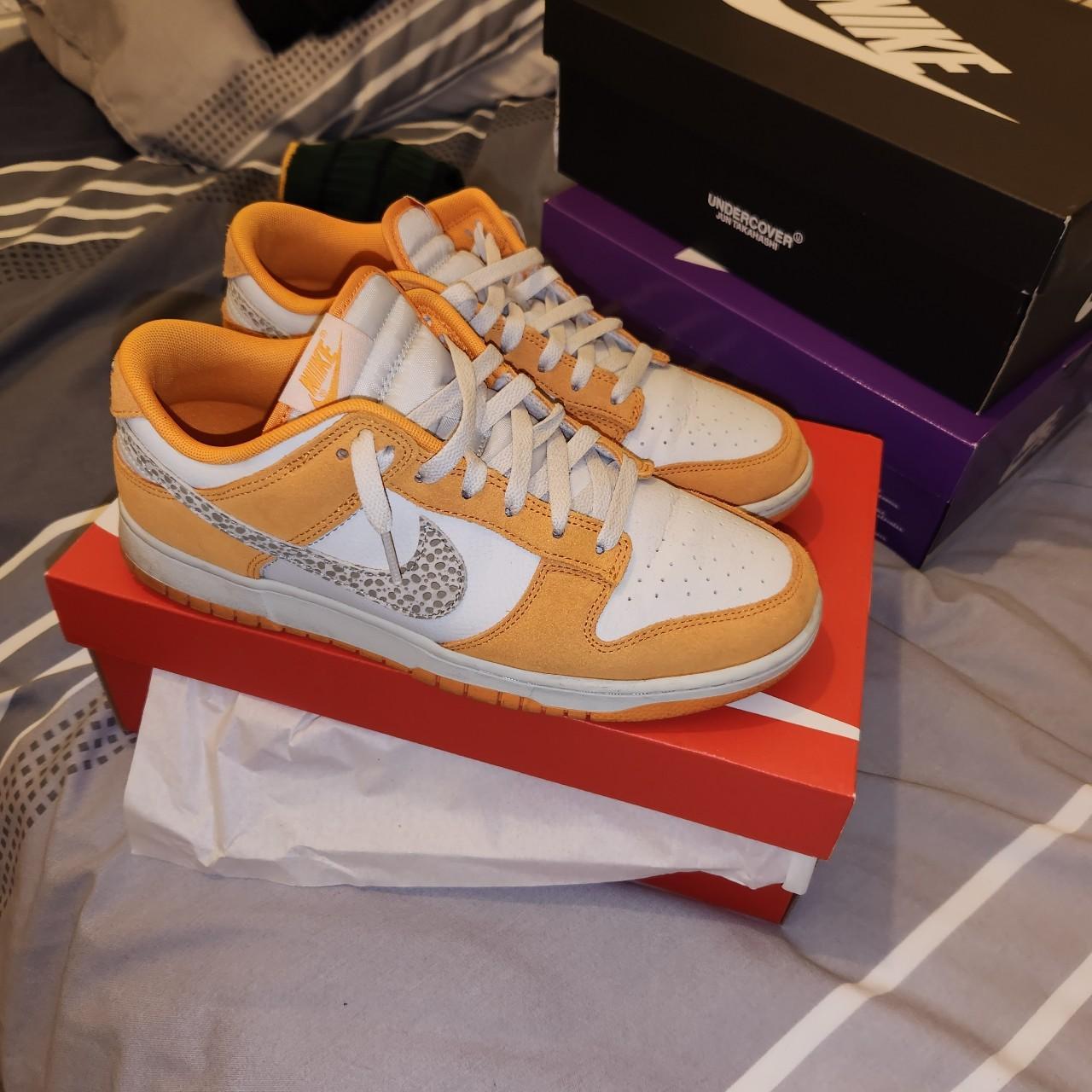 Nike dunks, Orange & White, mens UK 9 in excellent... - Depop