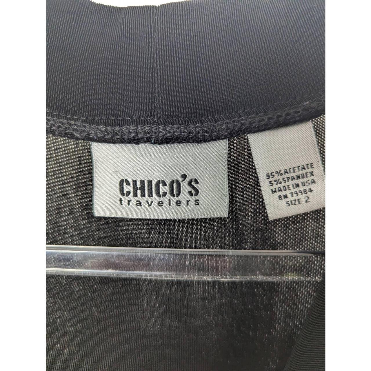 Chico's Size 2 Solid Black Jacket RN 79984 Stretch - Depop