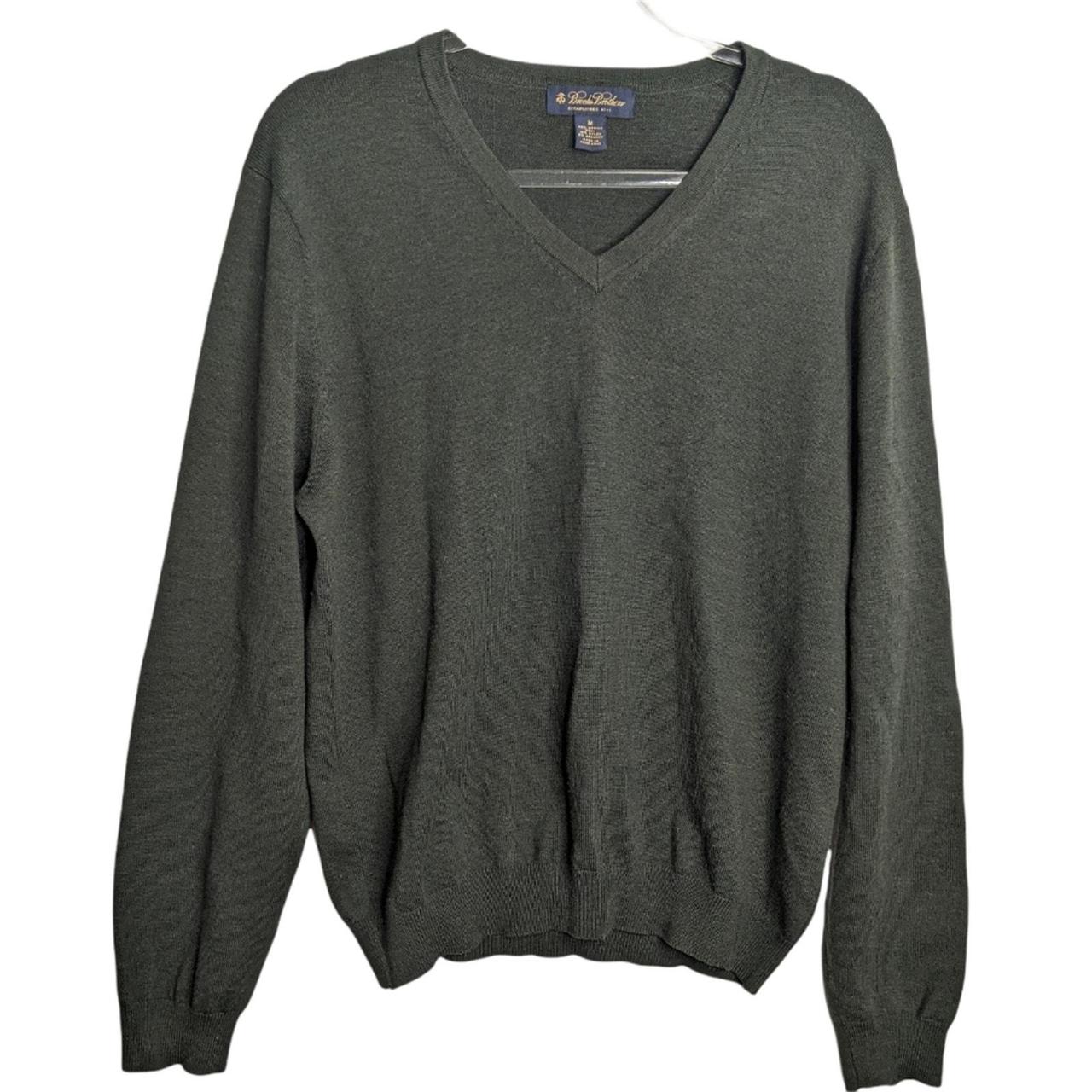 Grey Merino Wool BROOKS hotsell BROTHERS V-neck Pullover Sweater- Medium