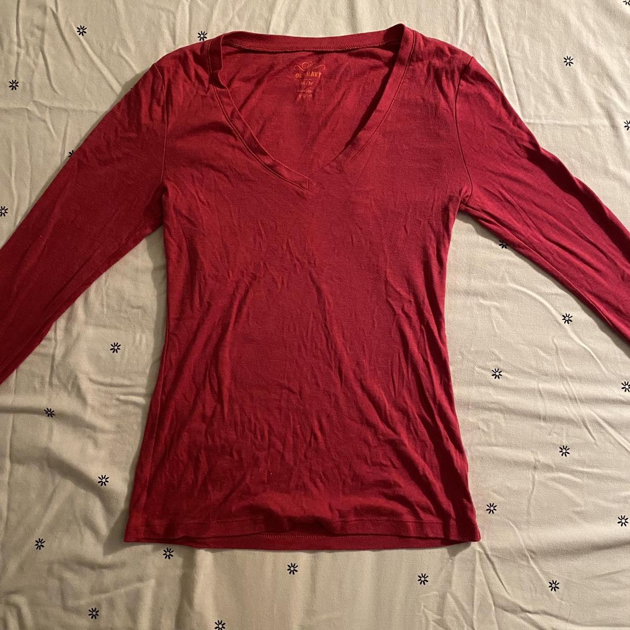 Magenta VNeck king sleeve shirt Details Size... Depop