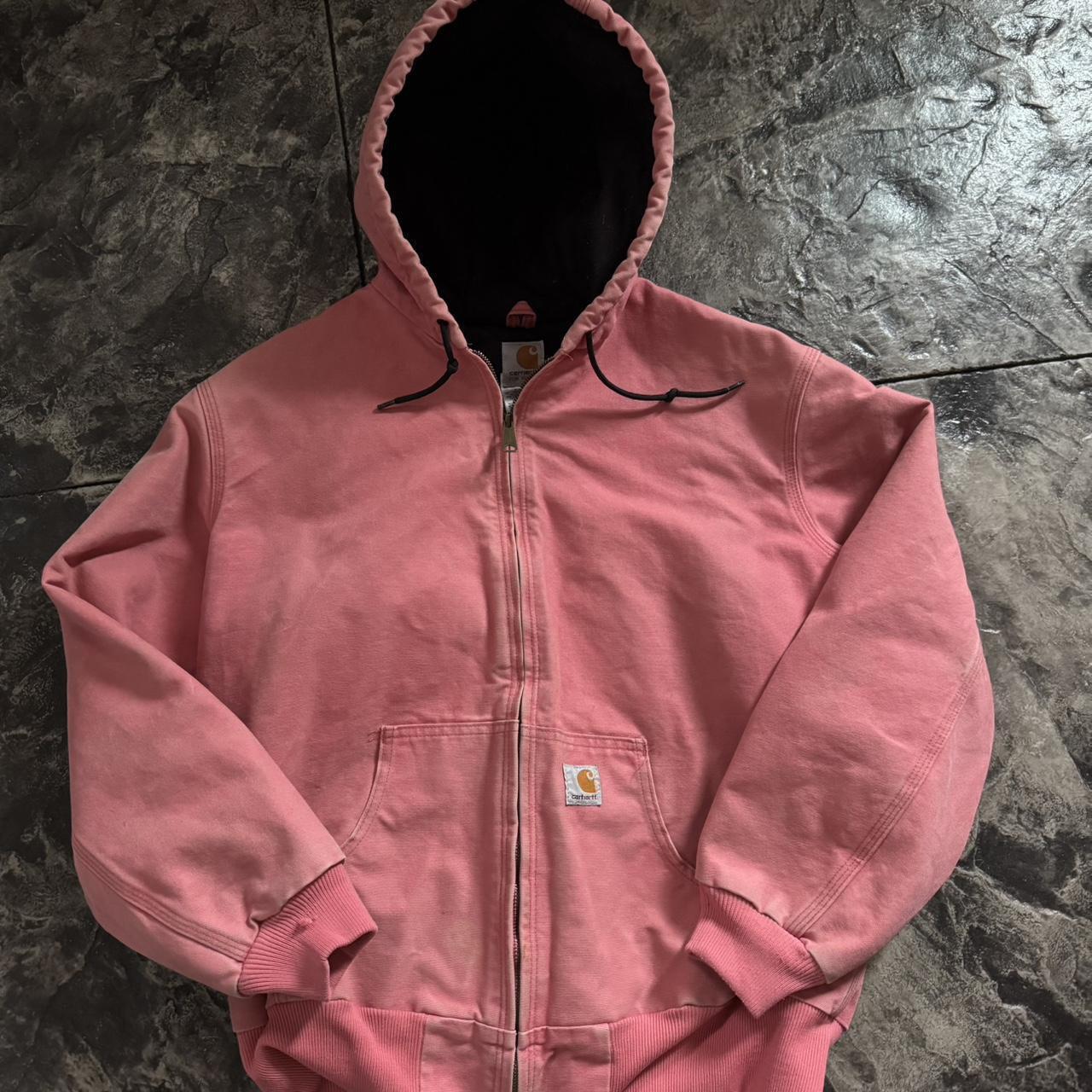Pink carhartt-coat - Depop