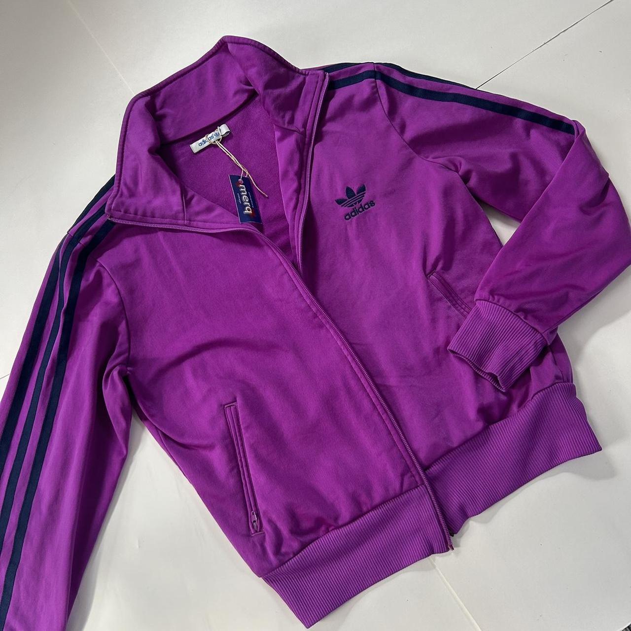 Purple Adidas Track Jacket - size: large - brand:... - Depop