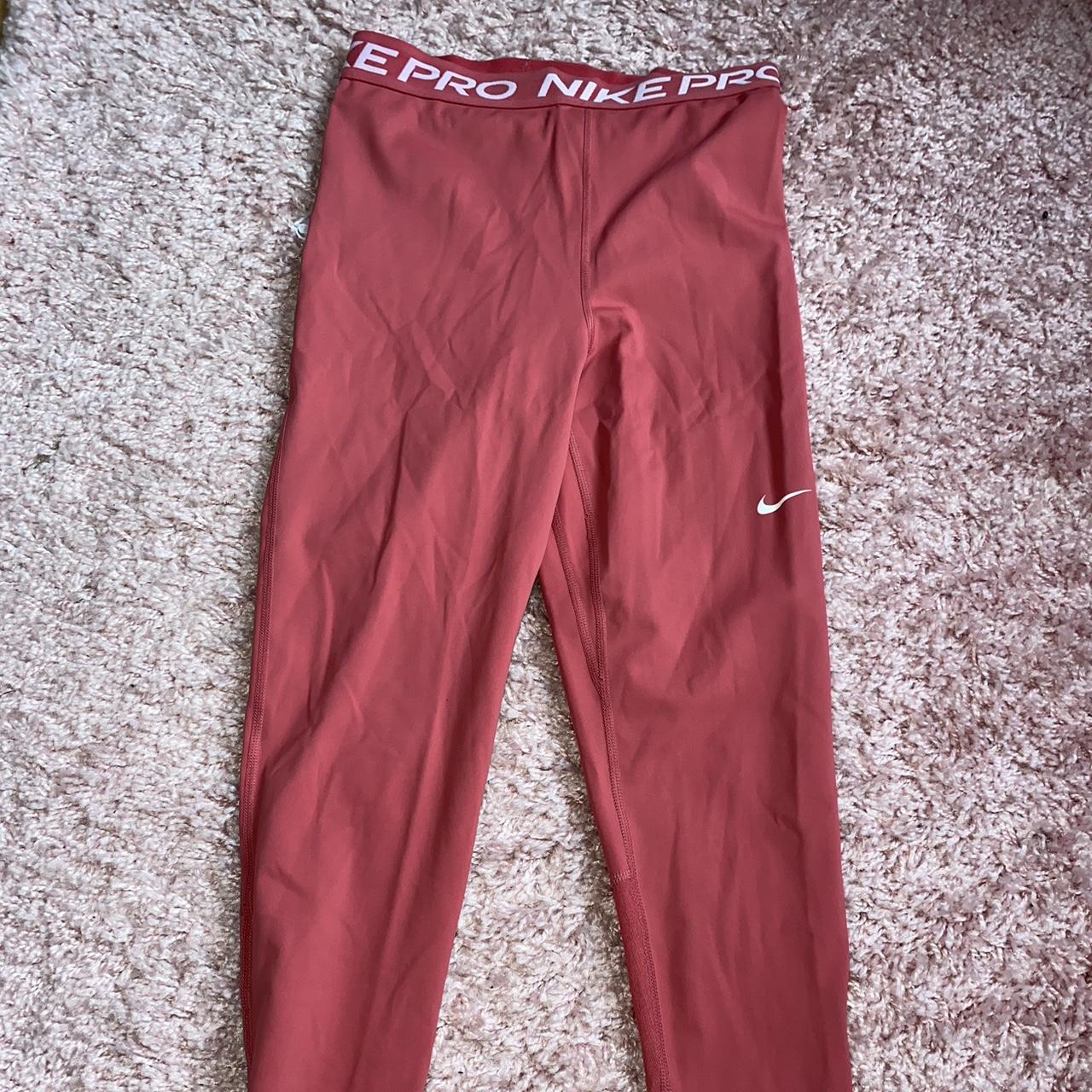 Pink Nike Pro Leggings Size Small Worn Once In Depop