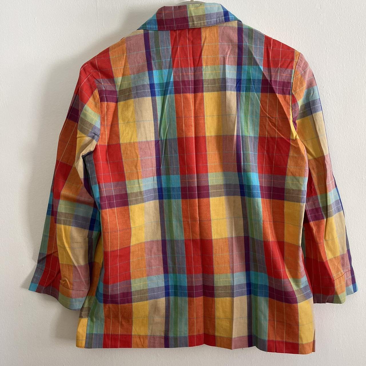 vintage 70s 80s colorful plaid blazer. perfect for... - Depop