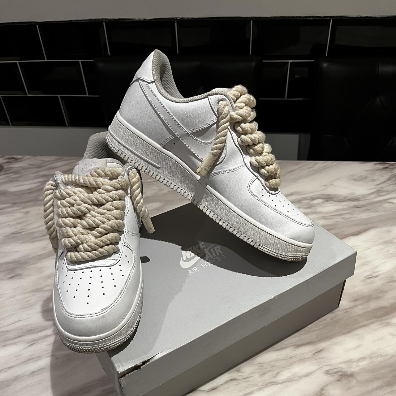 Custom rope lace Airforce 1 I'm able to customise a... | Depop