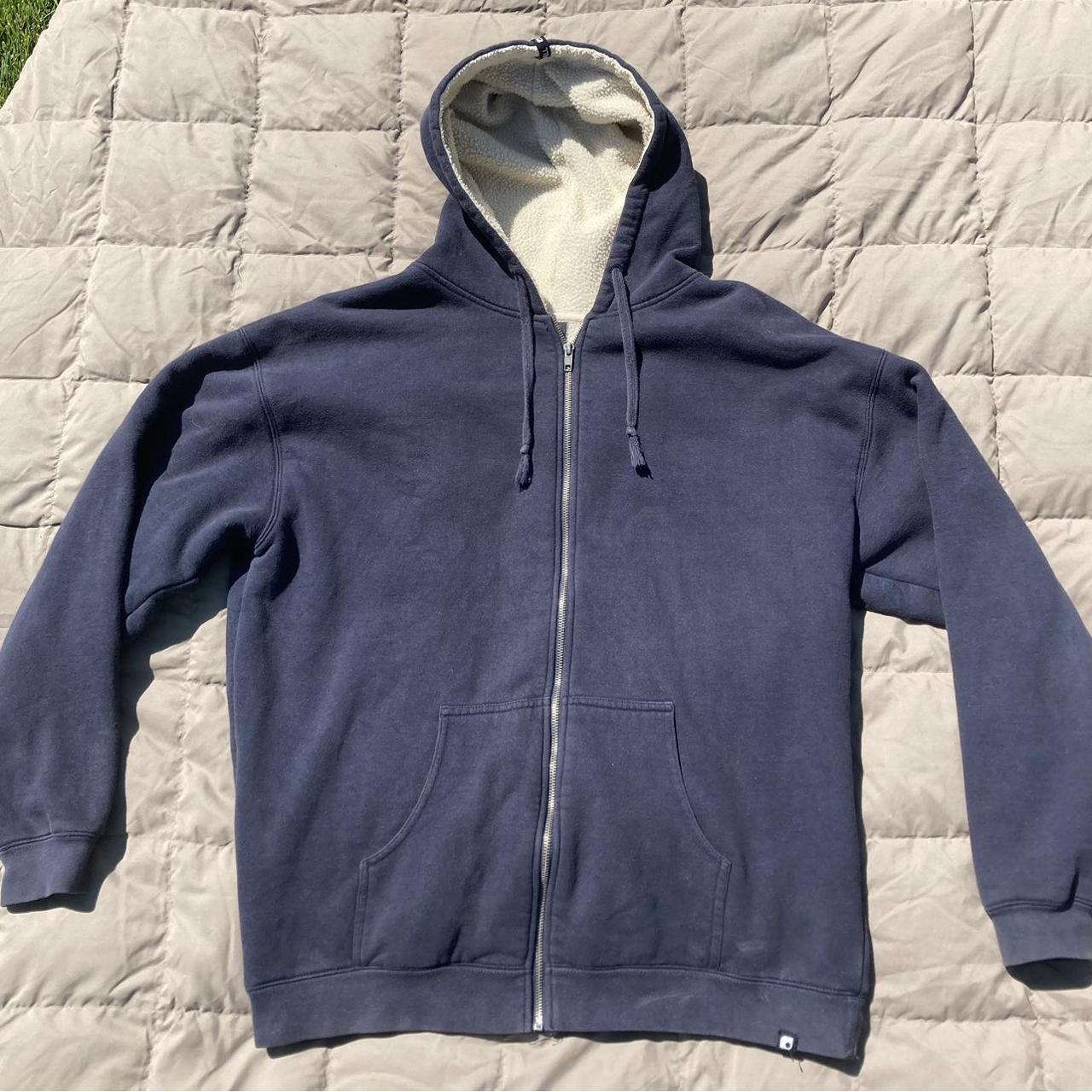 Blue full zip hoodie wool lined Brand: Swell Depop
