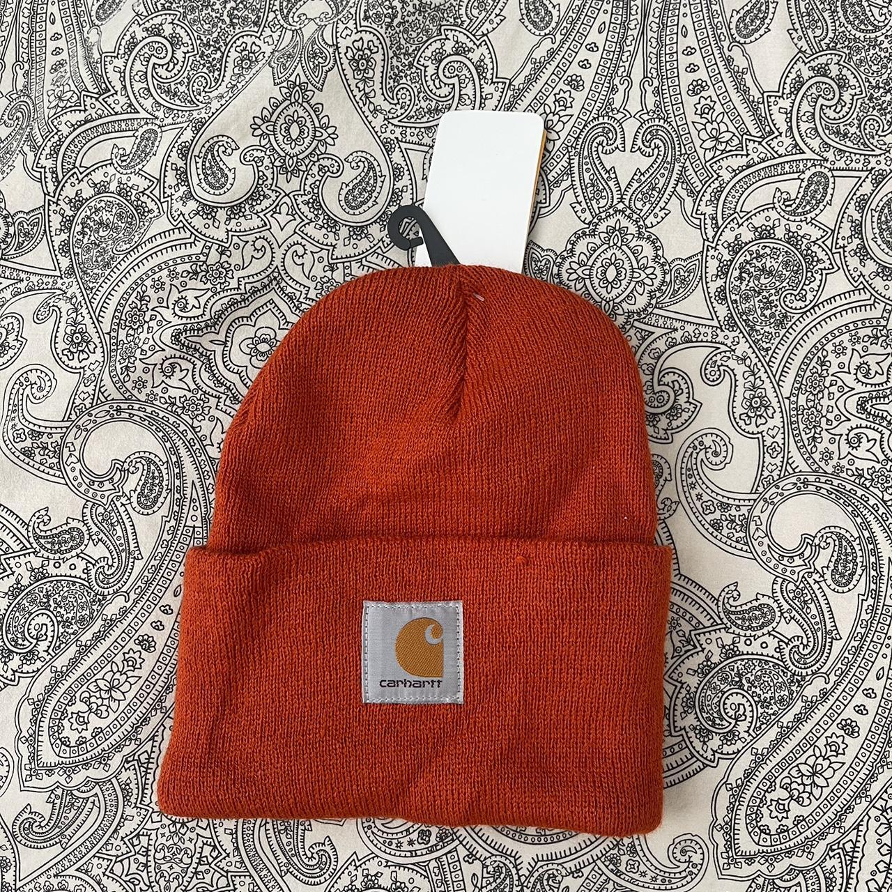 new orange carhartt beanie carhartt beanie Depop