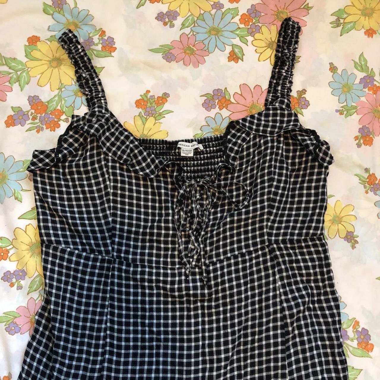 NWT American Eagle black gingham dress size XL, 36