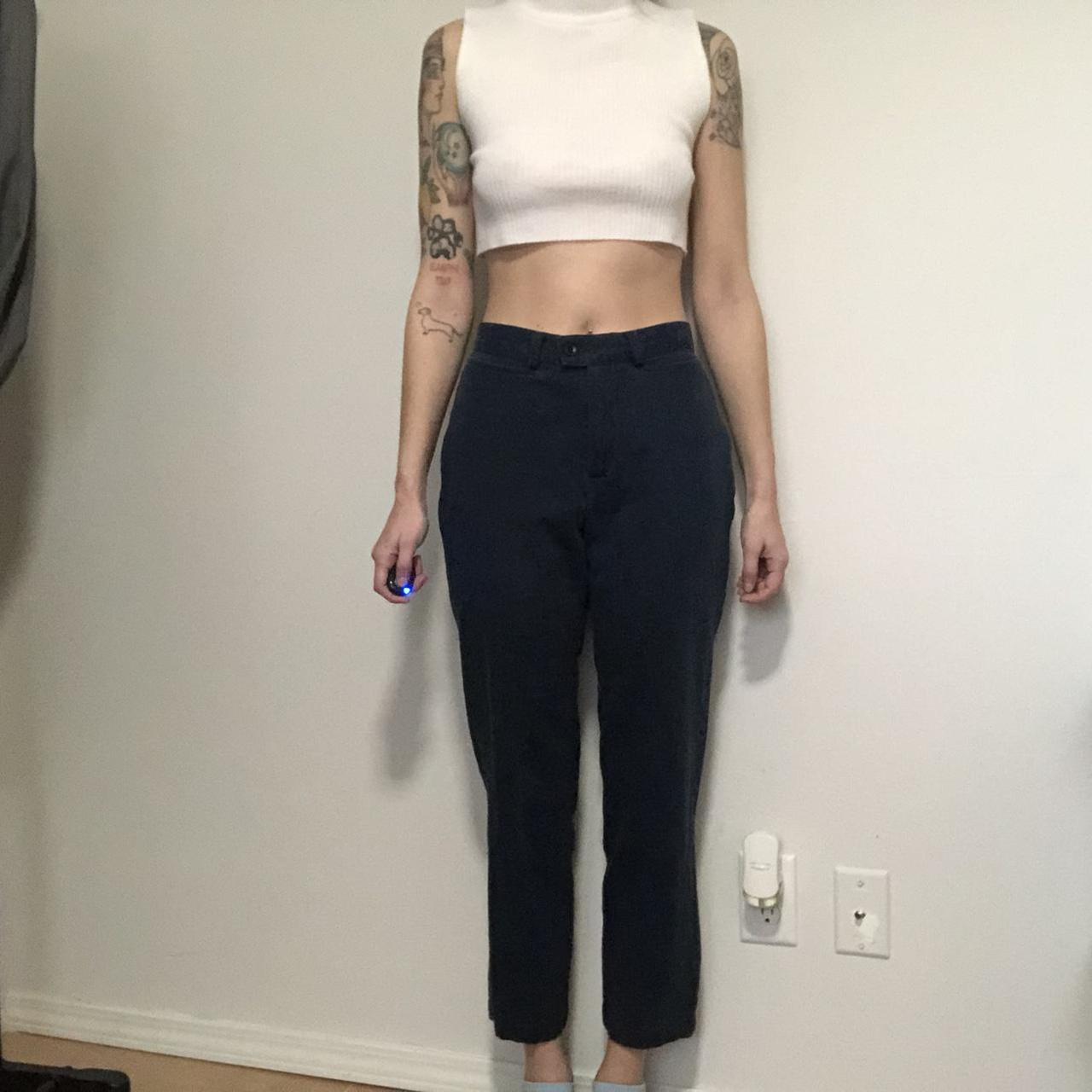 vintage y2k navy blue docker s pants size 4 petite Depop