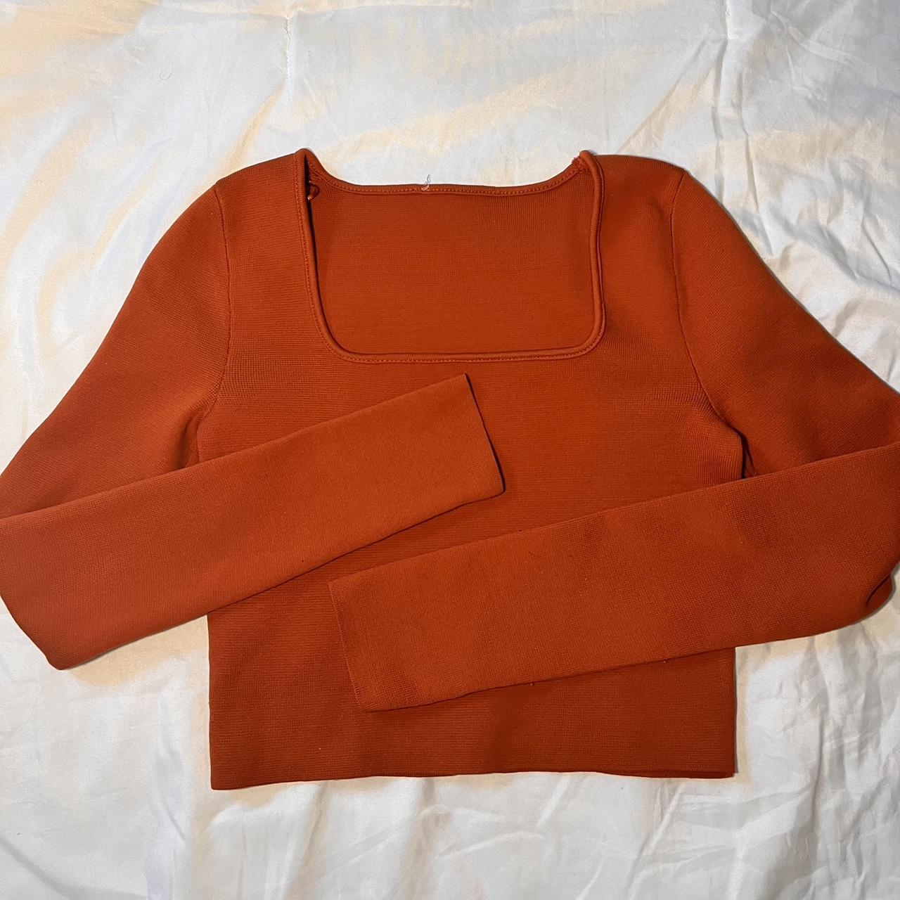 Burnt orange zara square neck top. I ripped the tag... Depop
