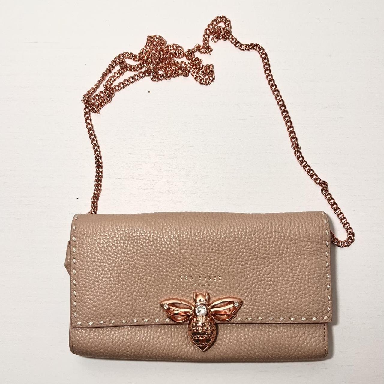 Ted Baker tan and rose gold crossbody bag. Brand... Depop