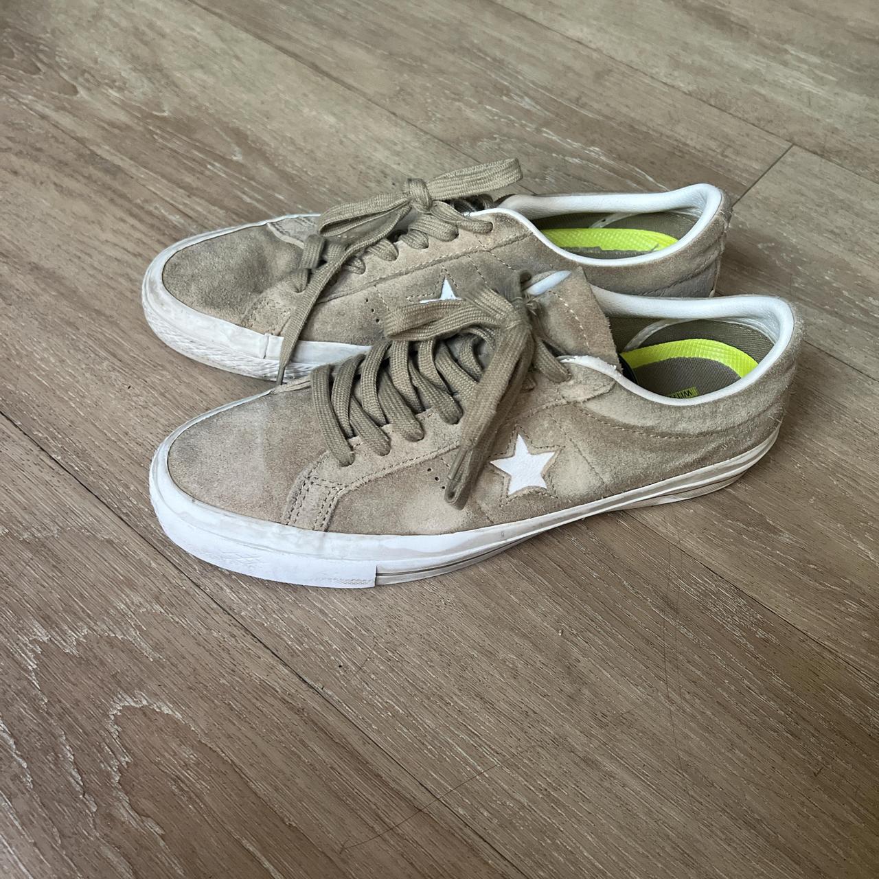 Converse one star suede cream best sale