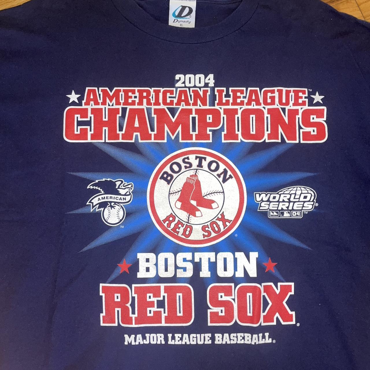 BOSTON RED SOX WORLD SERIES CHAMPIONS 2004 MLB BASEBALL ROSTER TSHIRT XXL