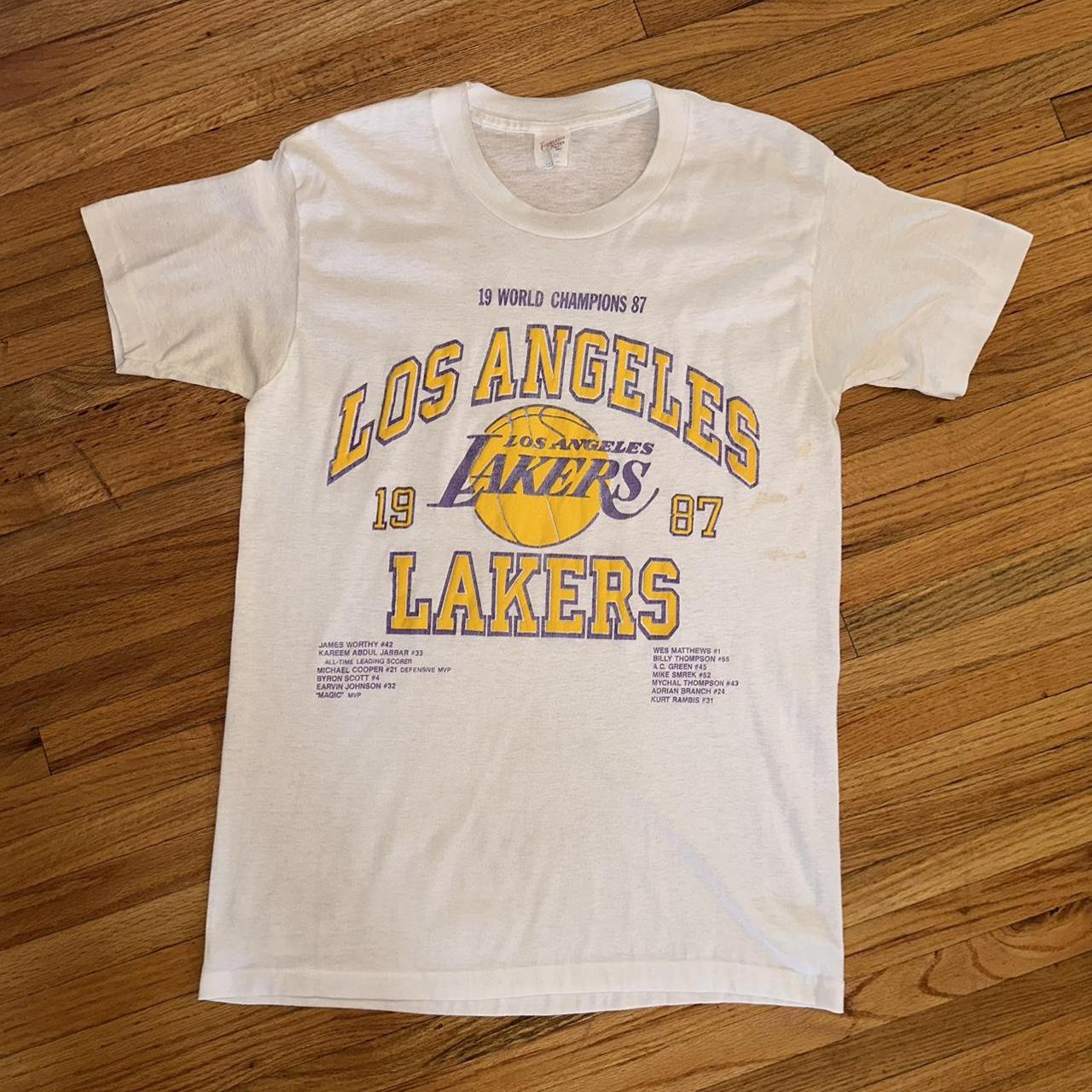 Vintage 1987 Los Angeles Lakers World Champions... - Depop