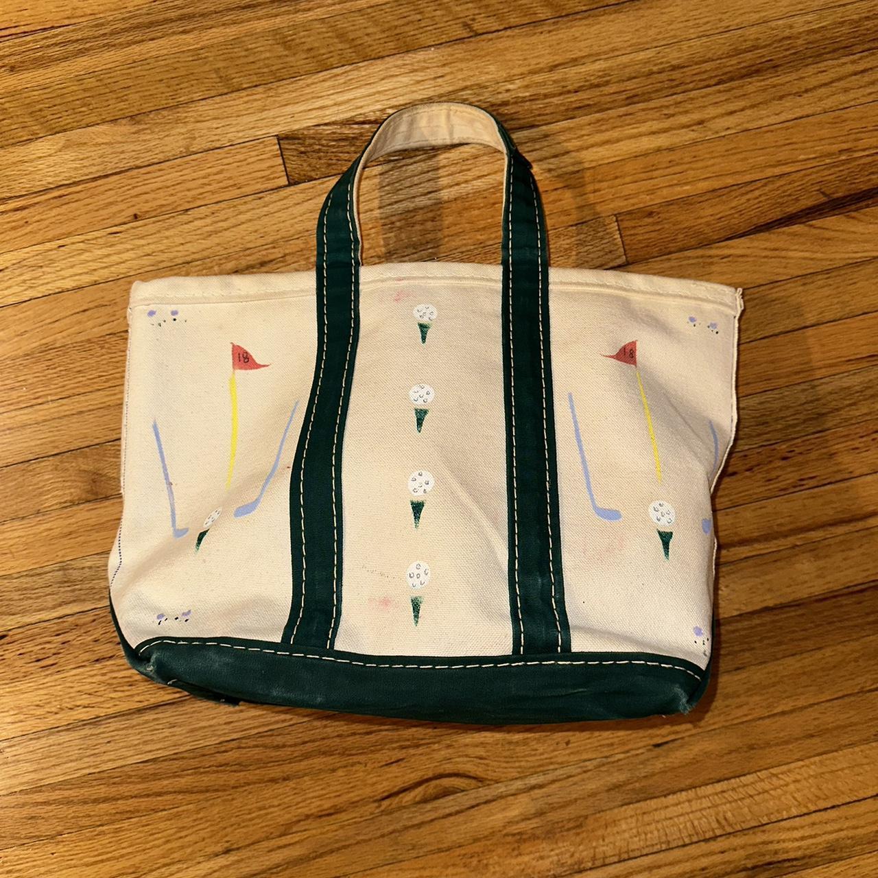 Vintage L.L. Bean Custom Painted Tote Bag Cut Tag... Depop