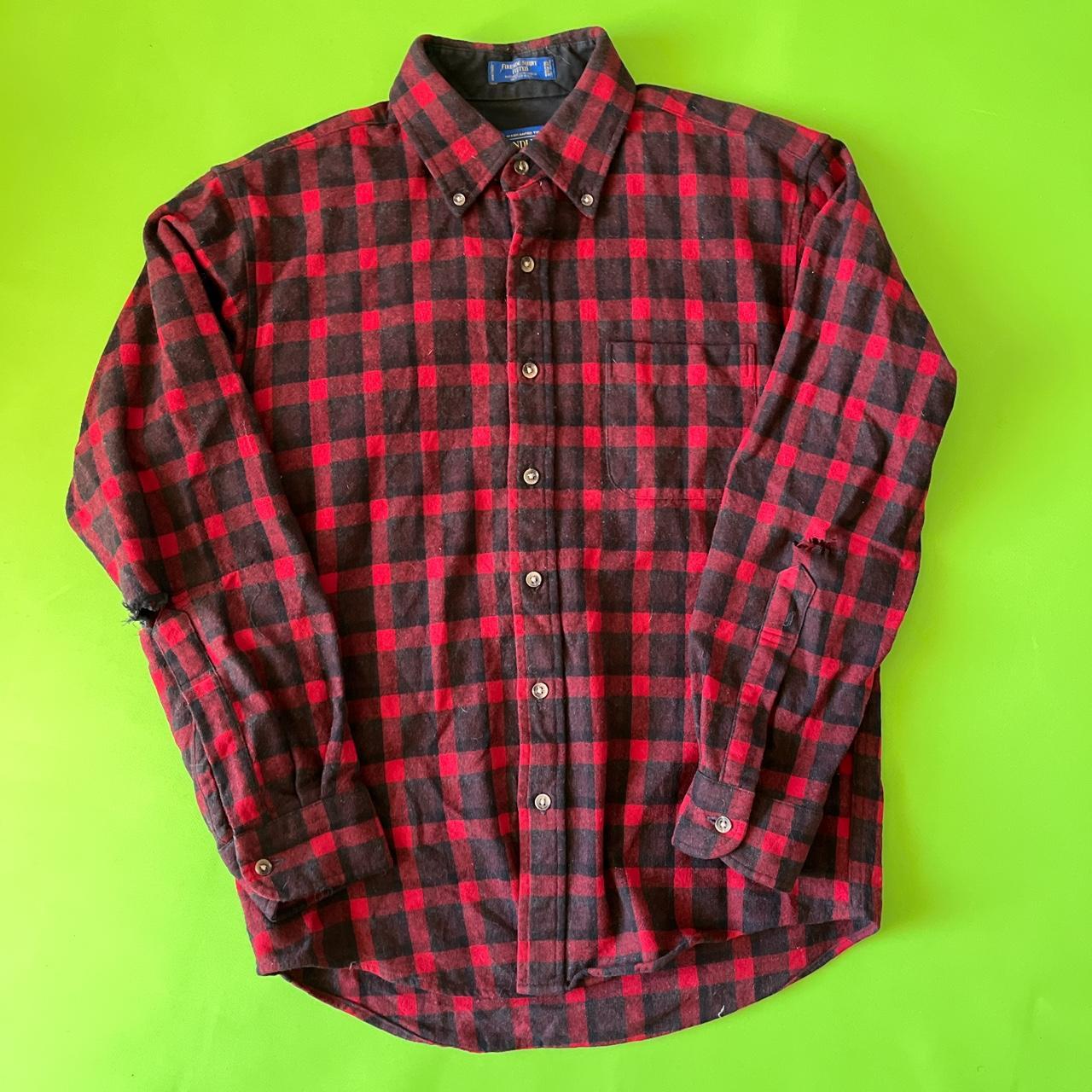M Vintage Distressed Pendleton Wool Flannel... Depop