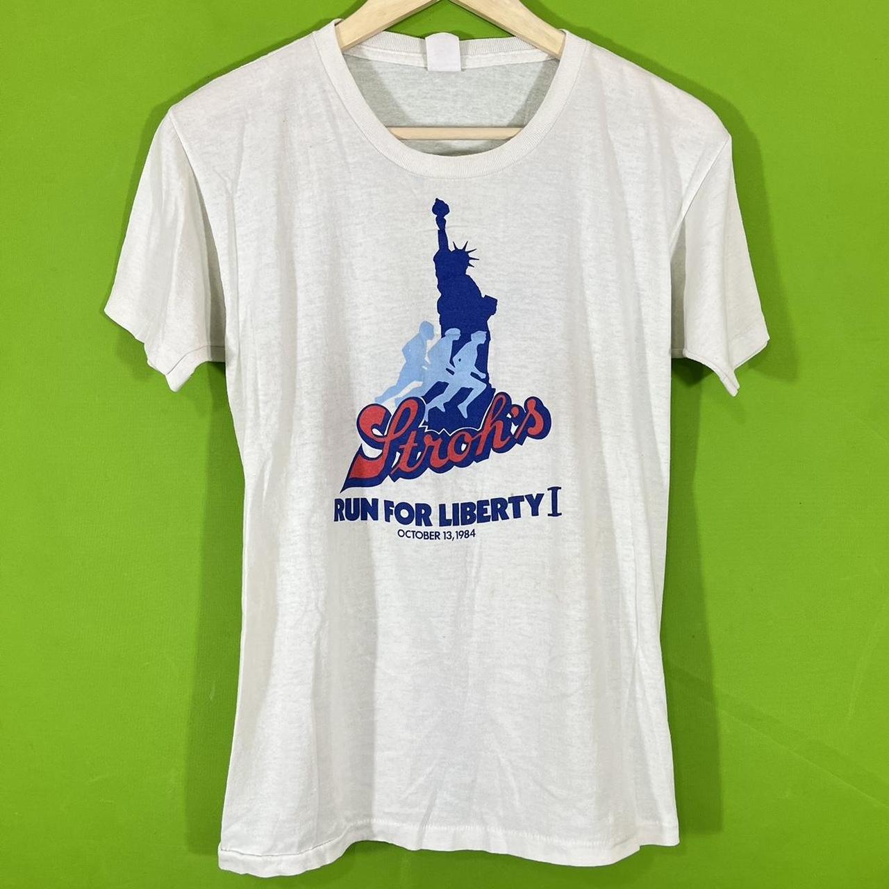 L 1984 Stroh’s Run for Liberty Tee Shirt wear... - Depop