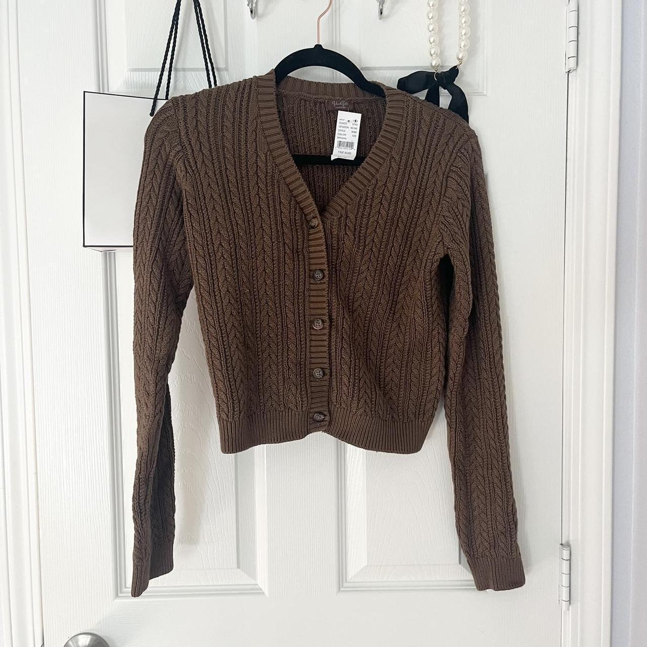 Brandy Melville Brown Knit Sweater Fits x small &... Depop