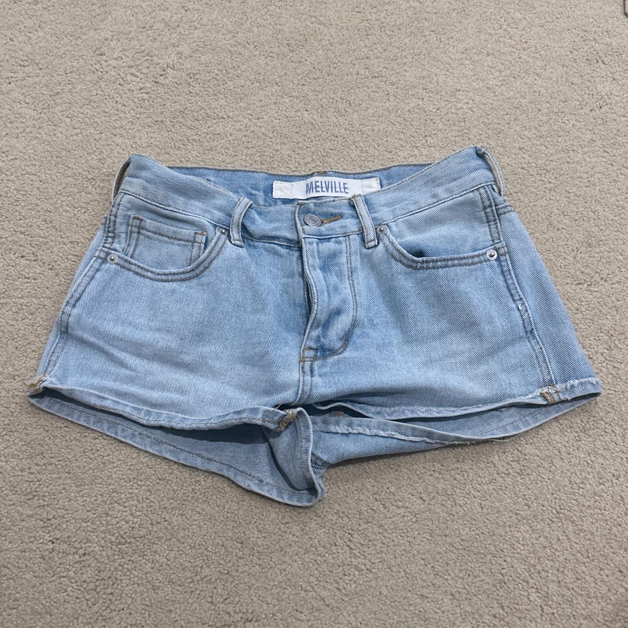 Brandy Melville blue denim shorts Size 25 but fits 24 - Depop