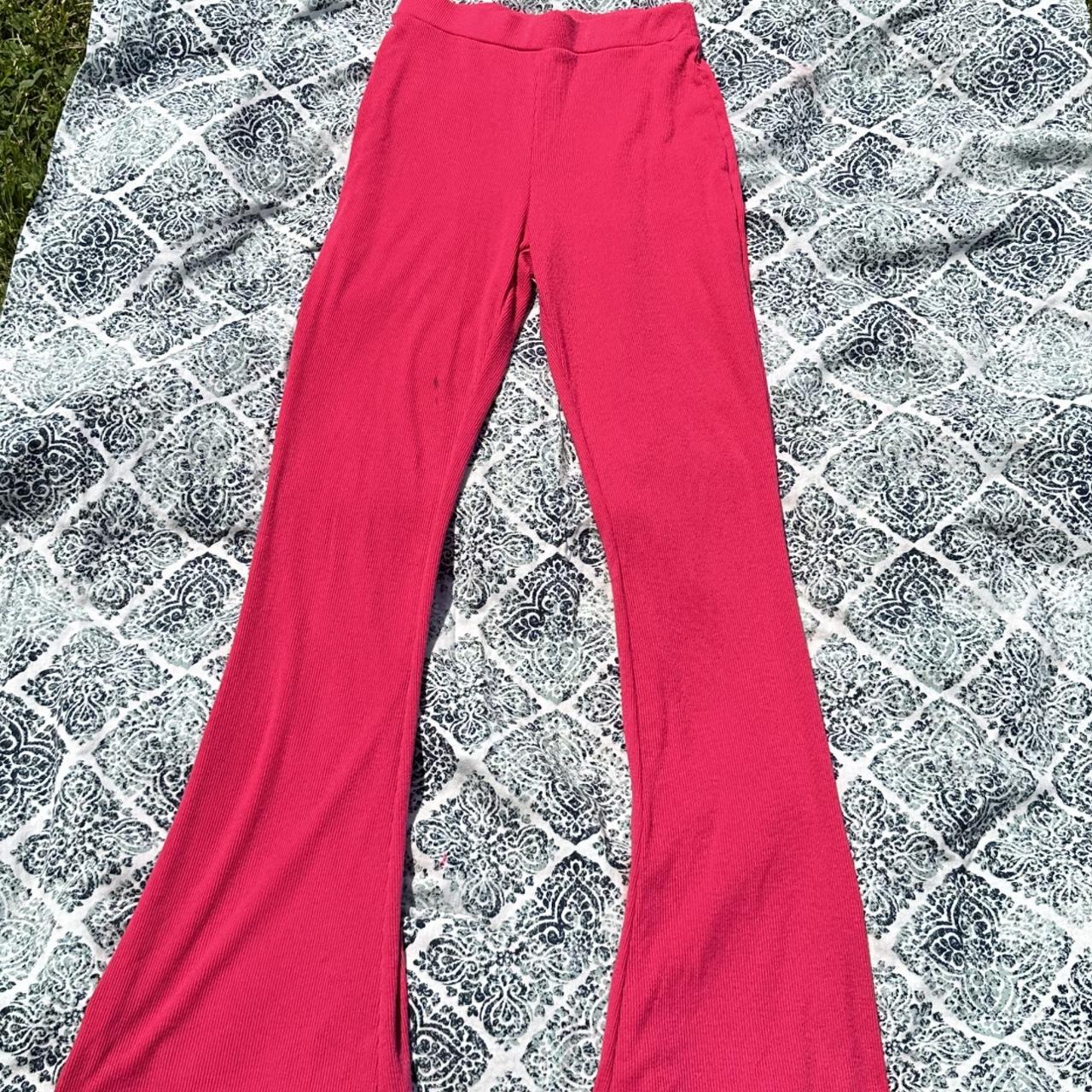 Sz small hot pink flare leggings Some small marks... Depop