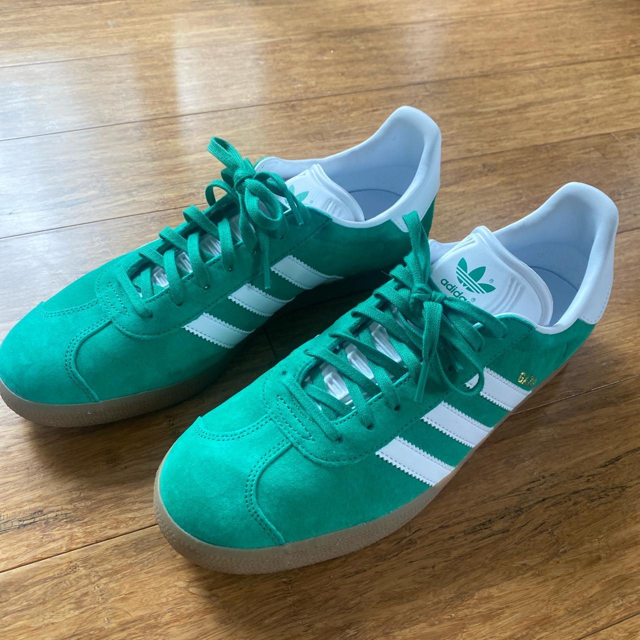 mens green adidas gazelle trainers