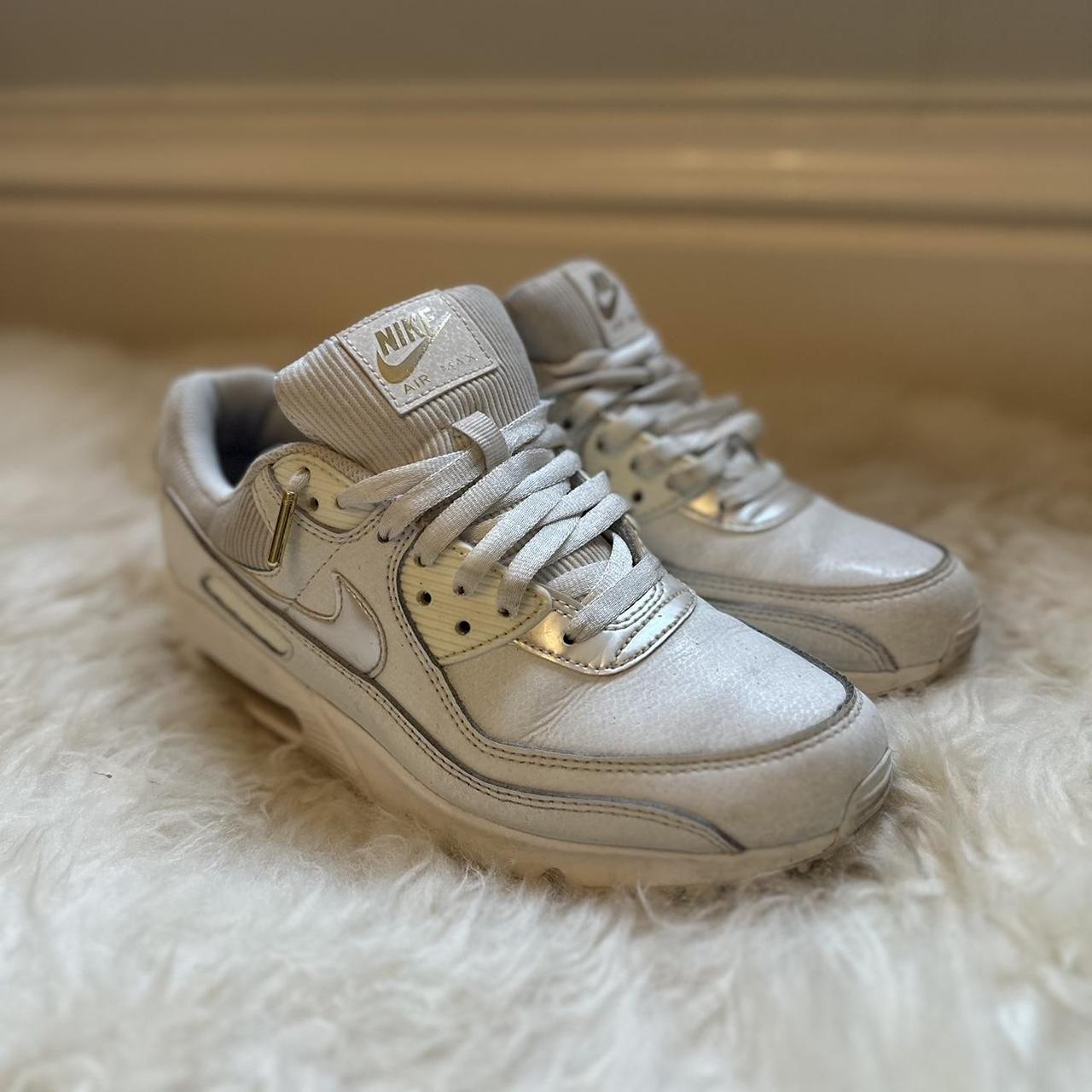 Hardly worn metallic tick and detail Nike Air Max. Depop