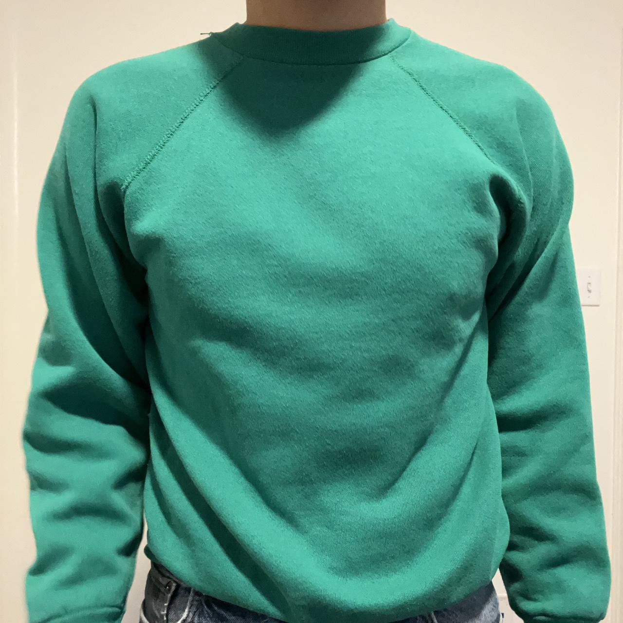 Vintage Green Blank Sweater Size Medium Model is... - Depop