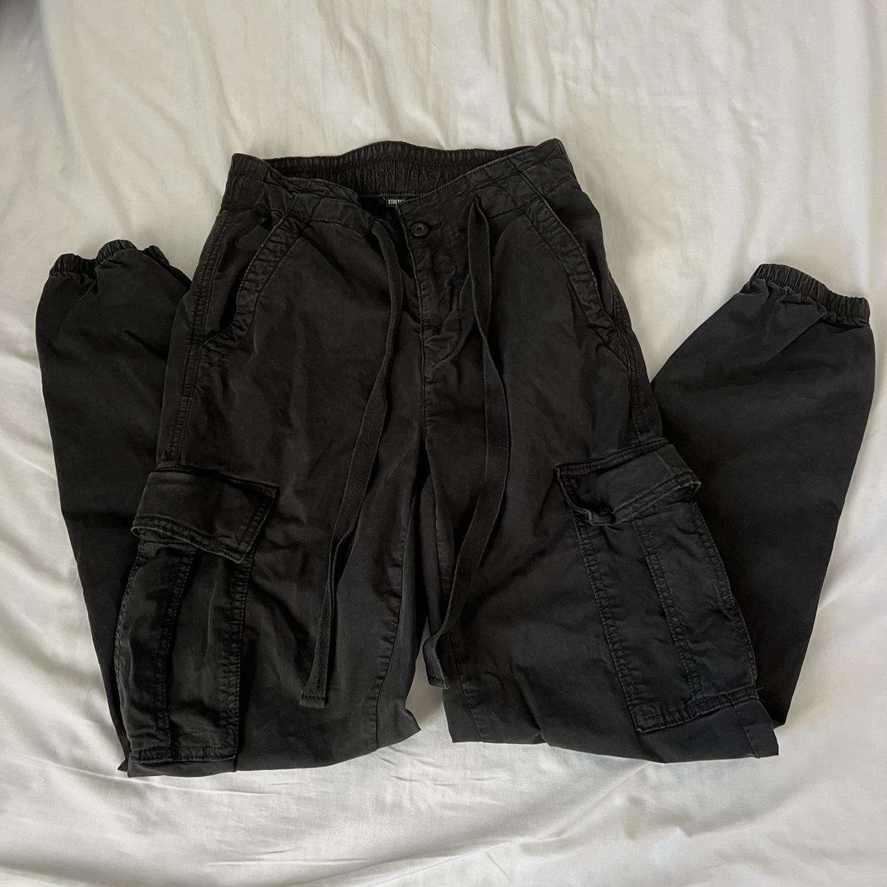 american eagle black cargo pants 🖤 so comfortable... - Depop