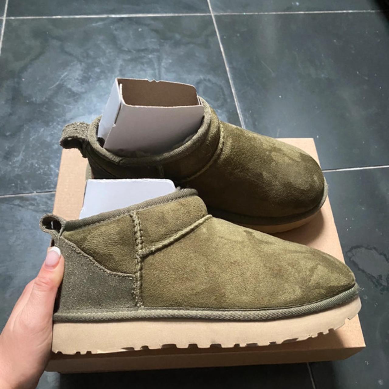 Olive green ultra mini uggs size 3 Depop
